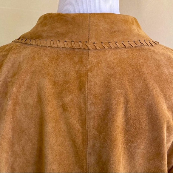 RALPH LAUREN Suede Whip Stitch Leather Western Jacket Silver Turquoise Buttons M - Picture 14 of 15